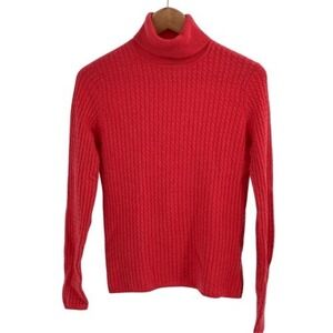 Iris Singer Cashmere Sweater Women's Size Small Turtleneck Cableknit‎ Red